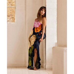 ANTHROPOLOGIE | Lucinda One-Shoulder Maxi Slip Dress | NWT